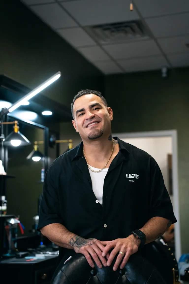 Edward Chavez, barber at Bladed Barbers
